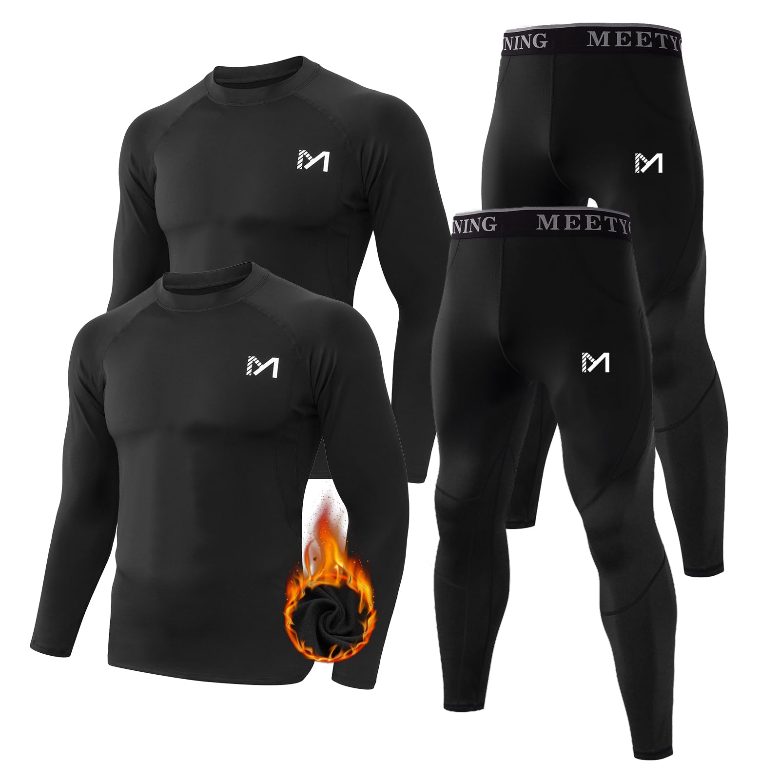 Pantalon De Ski Homme Résistant à L'eau Double Polaire Chaude - Noir