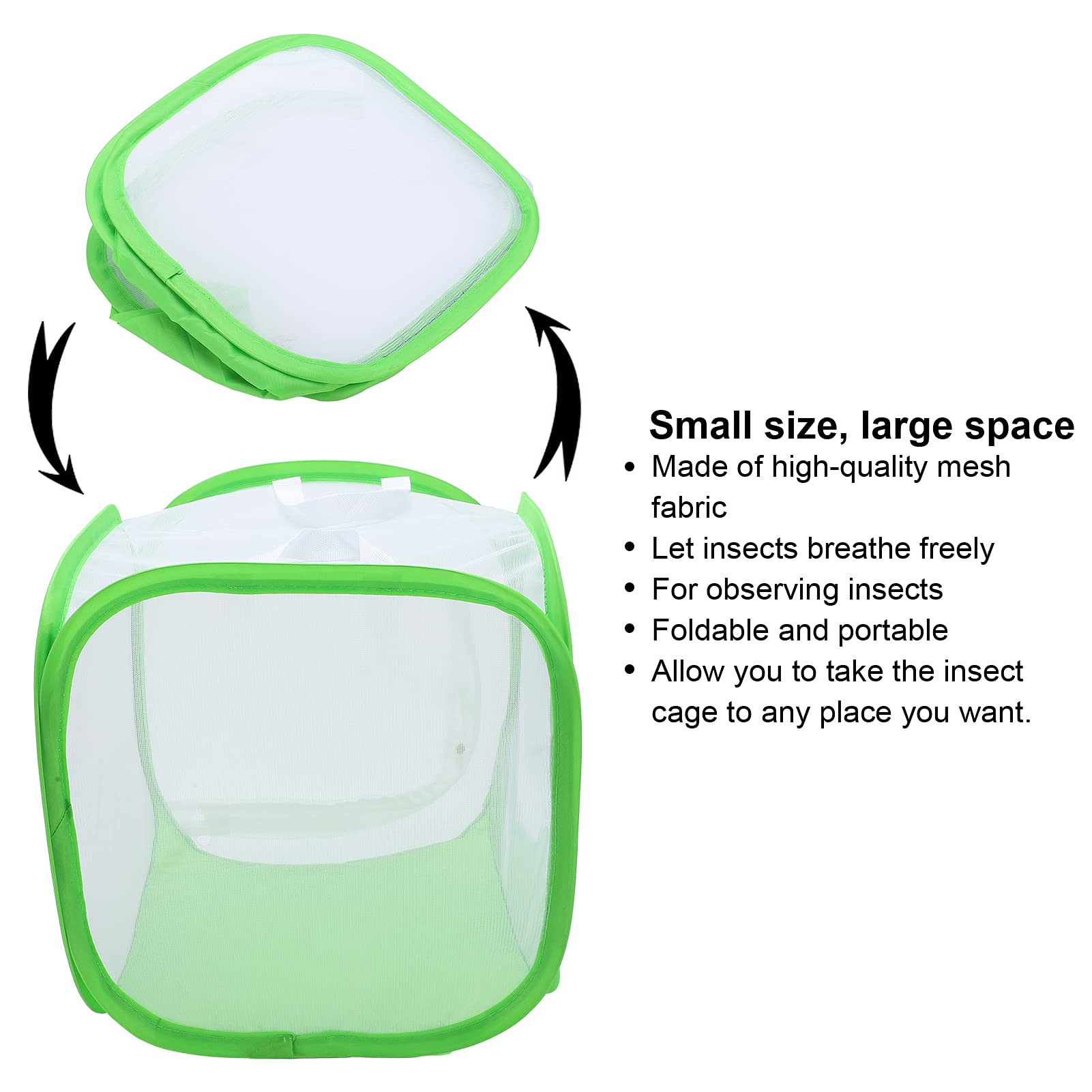Gabbia Per Farfalle Pieghevole 31x31x31cm - Rete Traspirante Con Fondo Impermeabile - Per Bruchi E Insetti