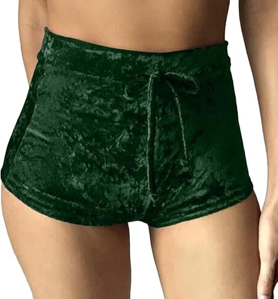 CHICFOR Women Sexy Velvet Shorts Exercise Workout Bottoms Shorts, Two Size up
