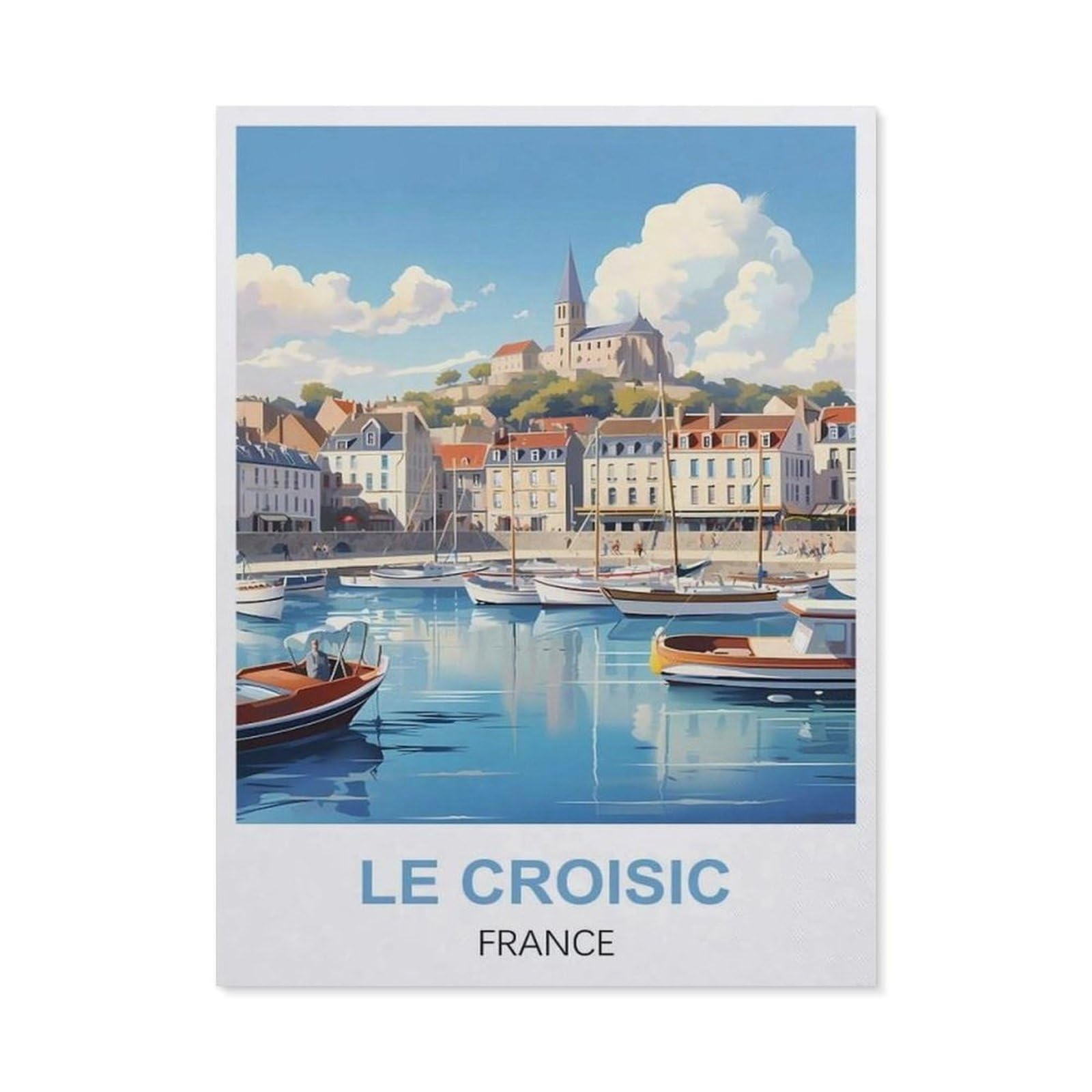 Funny Metal Tin Sign Wall Decor，Le Croisic France(30x40cm）