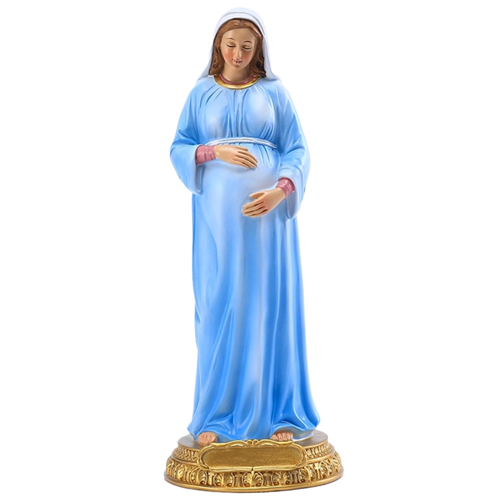Hbbgdiy 8.4 Inch Virgin Mary Statue Resin Standing Mother Mary Figurine Catholic Religious Decoration for Home Church Christmas Blessed Display