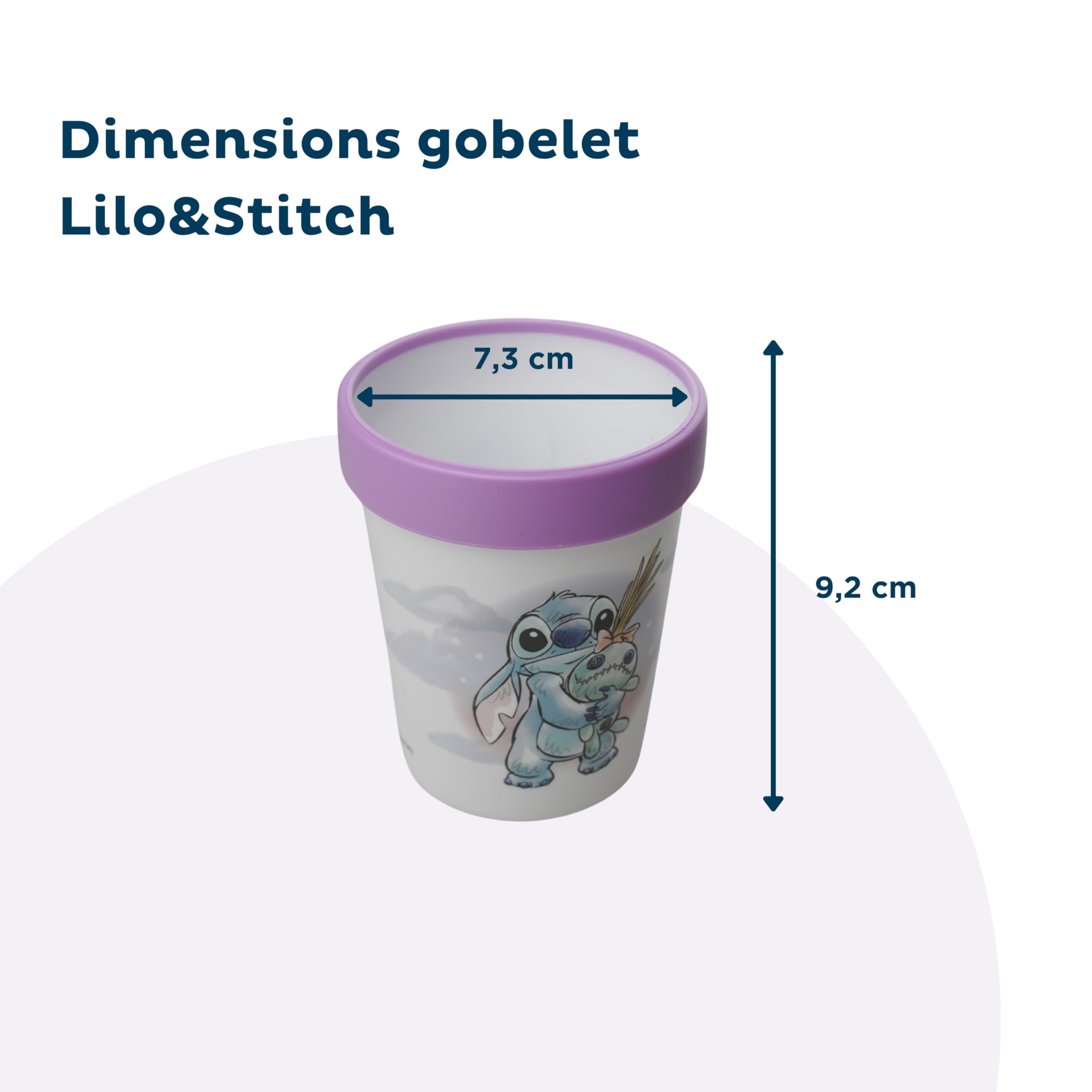 STOR Vajilla Infantil Antideslizante Stitch - Set 3 Piezas Plato Cuenco Vaso 260ml - Plastico sin BPA Apto Microondas - Disney Baby