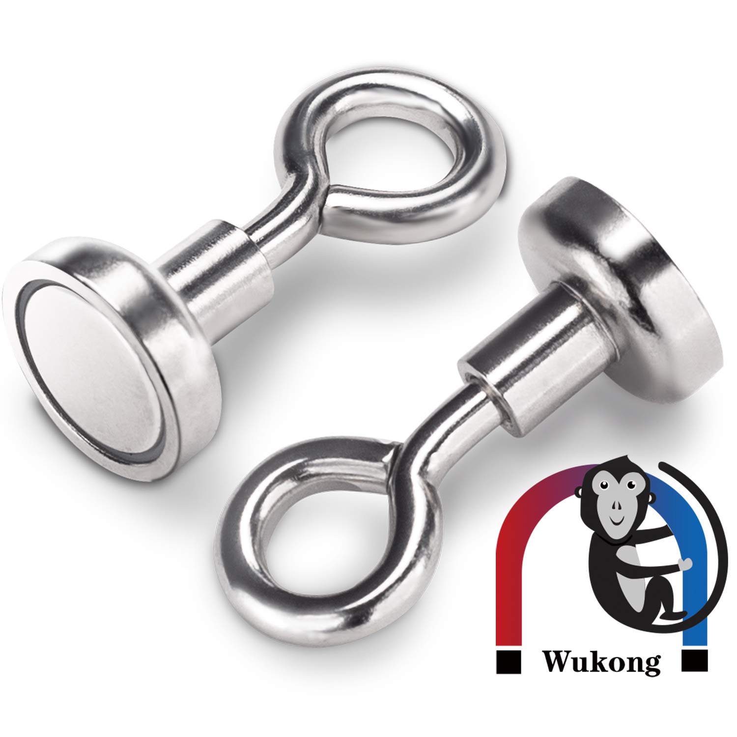 Wukong Gancio Magnetico,16mm Potente Magnete Al Neodimio Supporto a Gancio, Magnete Con Gancio Ultra Forte Al Neodimio Zincato (18 Pack)