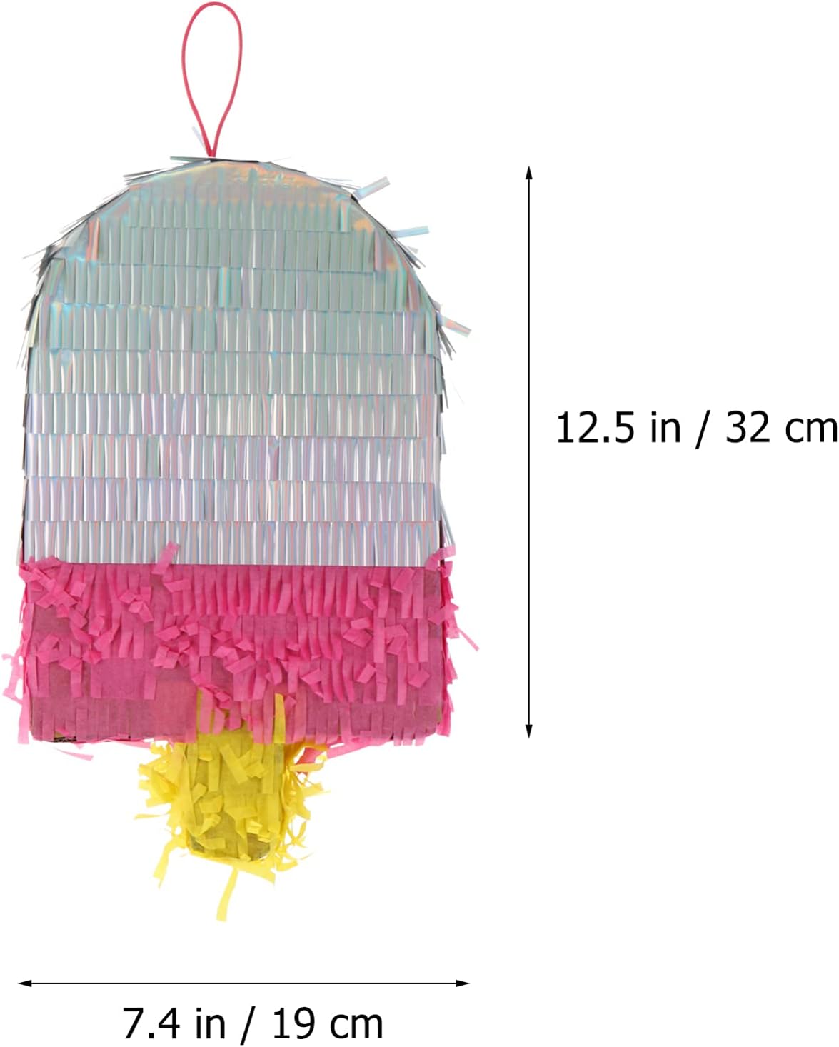 NUOBESTY Foil Pinata Ice Cream in Rainbow Color Shiny Glitter Hanging ...