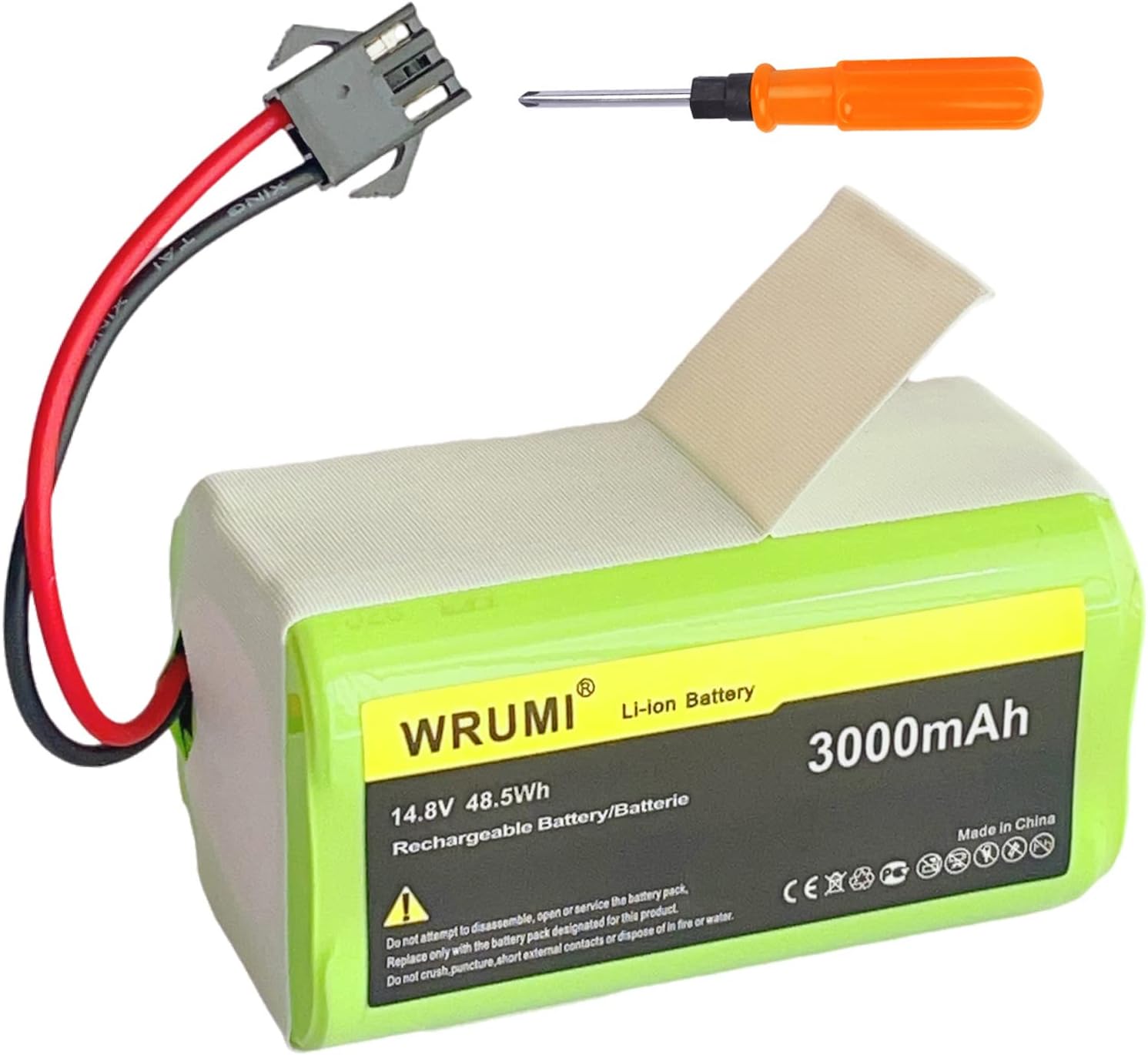 3000mah Replacement Battery for Shark ION Robot RV700, RV720, RV750, RV755, for Eufy RoboVac 11, 11S, 30, 30C, 15C, 15T, 12, 35C, 15C MAX, for Ecovacs Deebot N79S, 500, N79, DN622, 14.8V