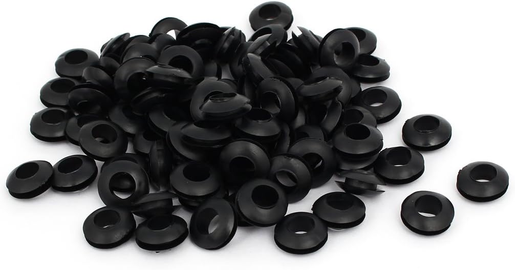 Sourcingmap Rubber Ring Sealing Grommet Electrical Wire Gasket Black 8mm Inner Dia 100pcs
