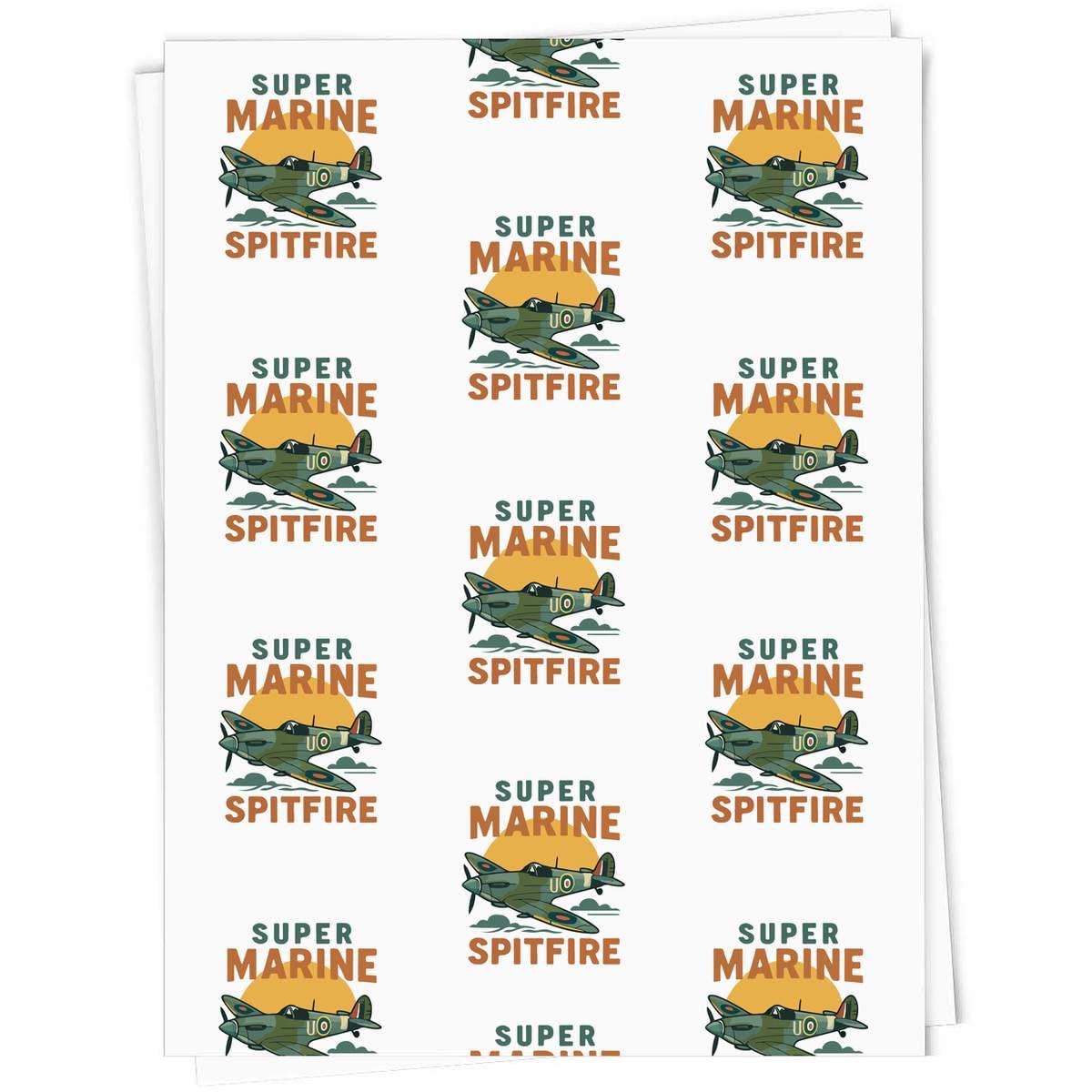Azeeda 5 x 'Super Marine Spitfire' Gift Wrap Paper (GI00120495) — image 1