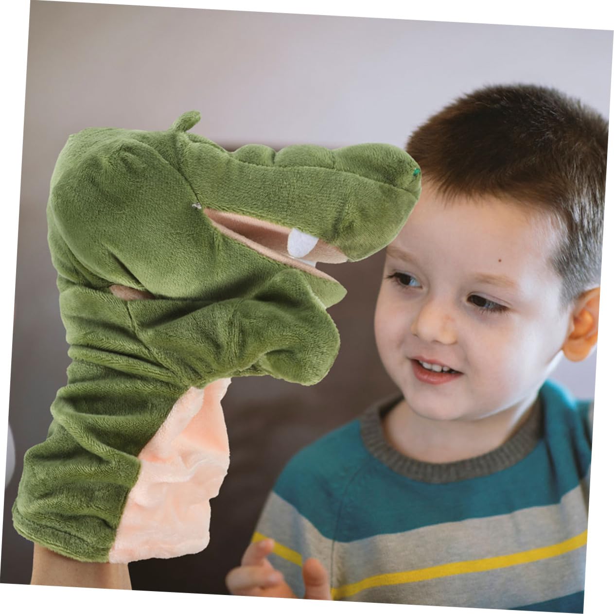 Yardwe 2pezzi Marionetta Da Mano Coccodrillo Giocattolo Peluche Morbido Imbottito Animale Marionette Per Ragazzo Educativo Burattini Per Interazione Genitore-figlio