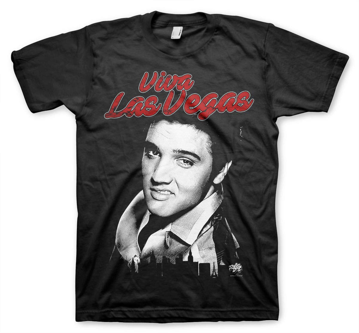 Elvis Presley Men's Black Officially Licensed Elvis - Viva Las Vegas T-Shirt (Black), XX-Large