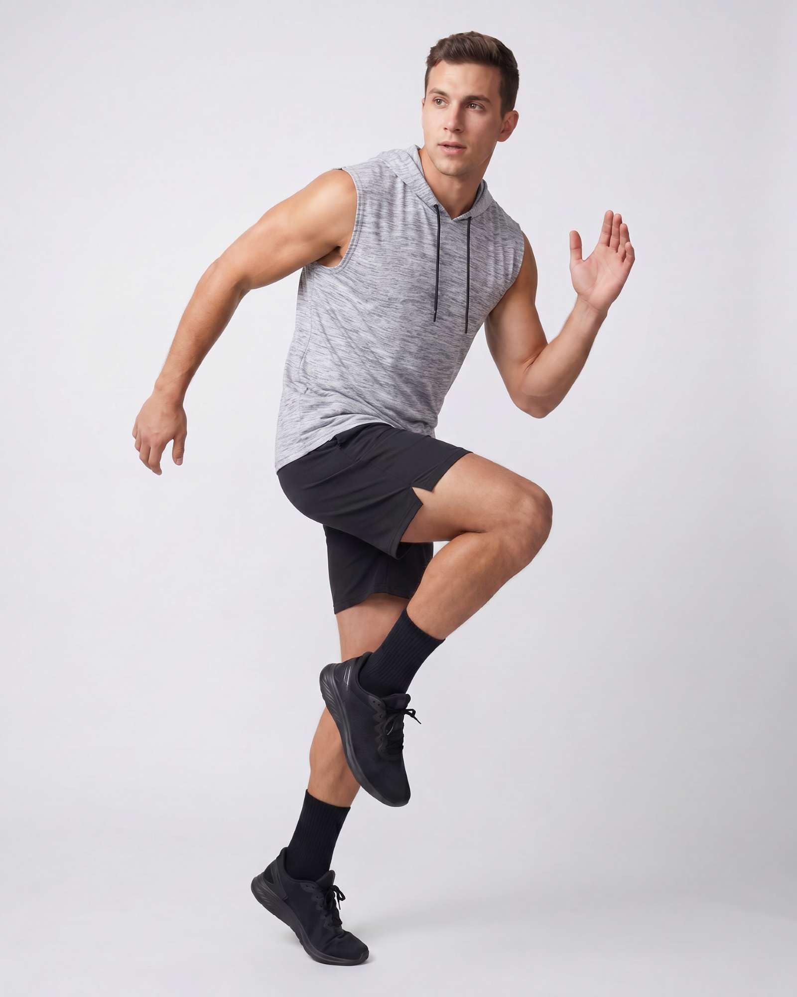Real Essentials 3er Pack: Herren Dry Fit Active Hooded Tank Top – Workout Ärmellos Hoodie Kordelzug (erhältlich in Big & Tall)