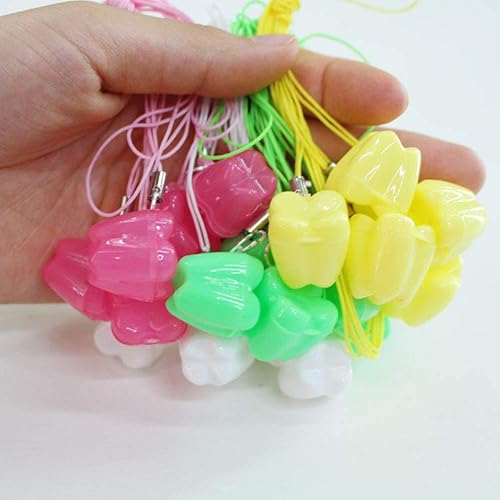 Miniatura 4 de DAMEING Paquete de 50 cajas de almacenamiento de dientes, lindo organizador de dientes de leche para bebés, protector de dientes perdidos, collar
