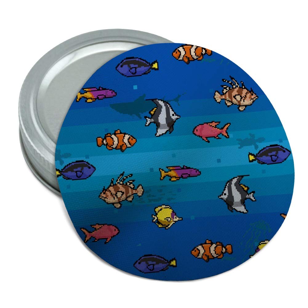 Pixel Tropical Ocean Fish Pattern Round Rubber Non-Slip Jar Gripper Lid Opener