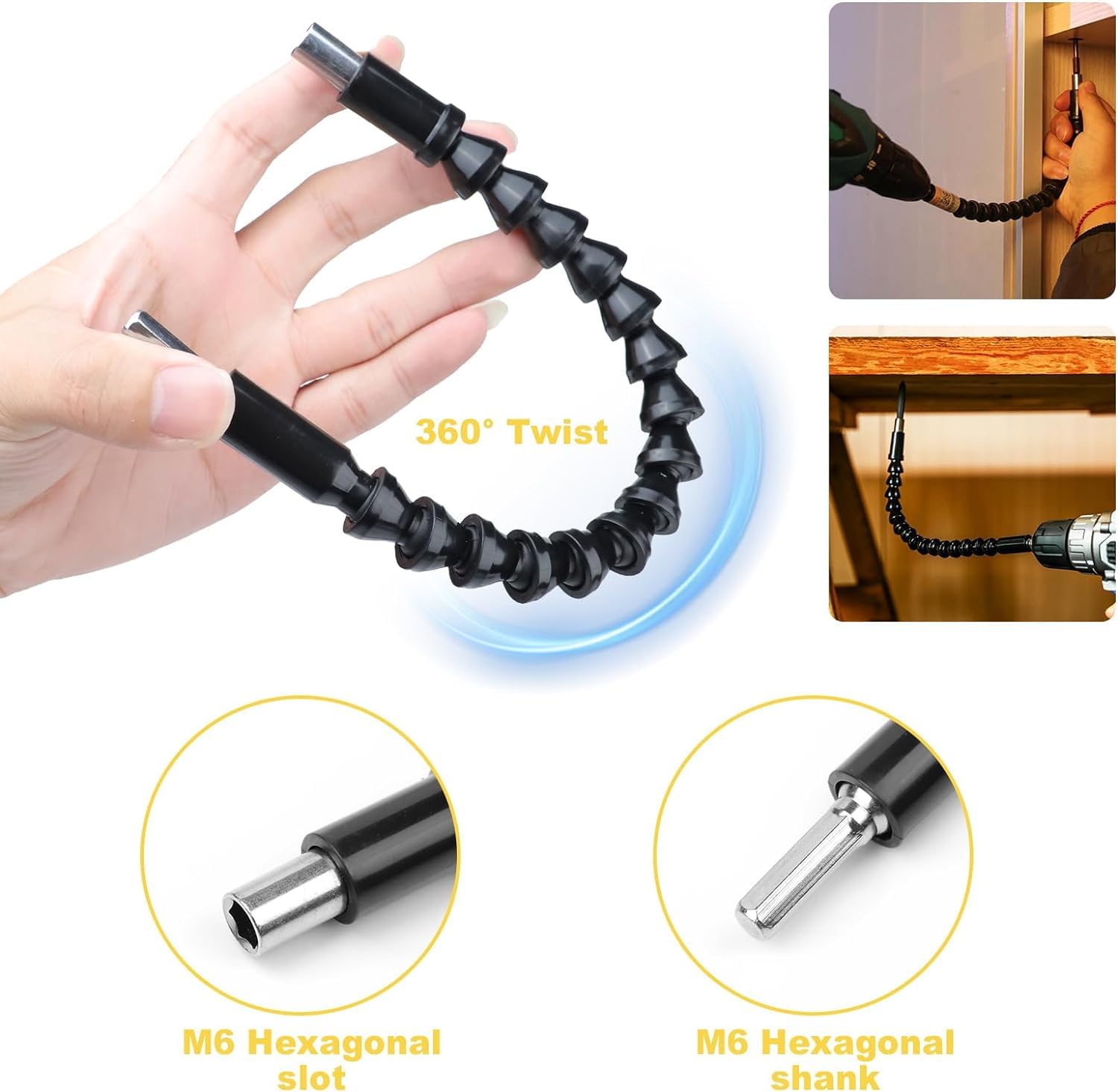 Kit Avvitatore Angolare 14 Pezzi - Prolunga Flessibile, Adattatore Angolo Retto, Per Spazi Stretti - Foto 5