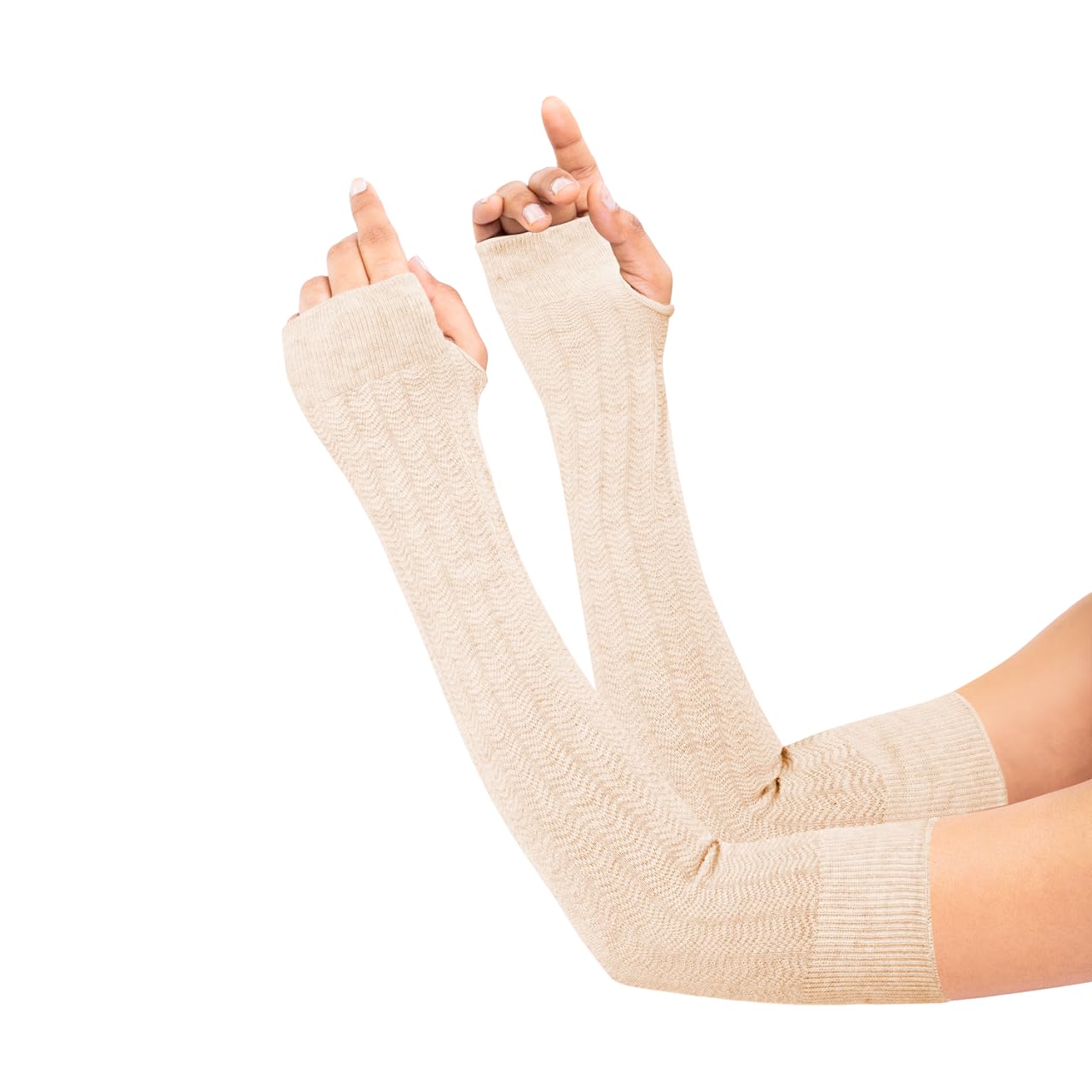 Women's Fingerless Arm Warmer's with Reversable Use, Made with Thermal Control & Extra Cushioning for Comfort - Ideal For Winter Wear (Pack Of 1)-image-32