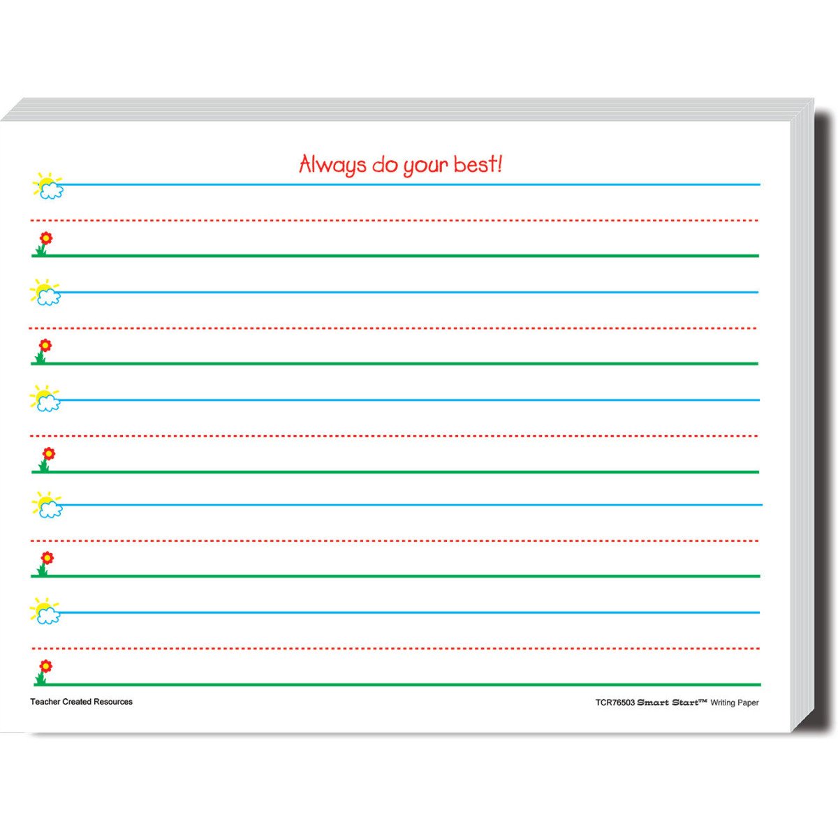TEACHER CREATED RESOURCES SMART START K-1 WRITING PAPER 360 (Set of 6)
