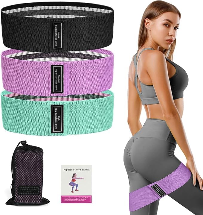 Resistance Bands - 3-teiliges Resistance Hip Band Set - Fitnessbänder mit...