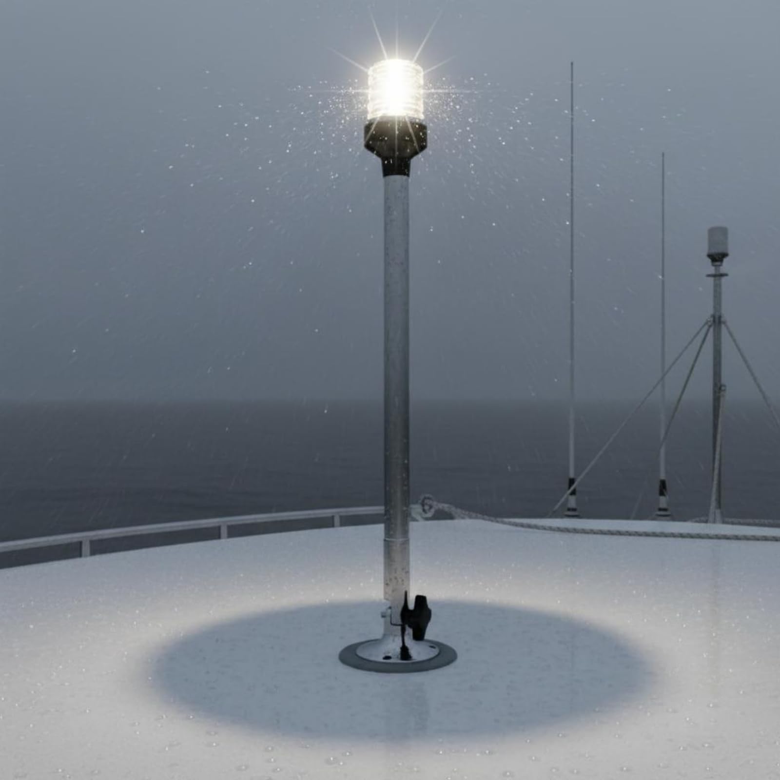 Luce di Navigazione a LED 12V Luce Laterale Nautica Lunga Durata Lampada di Bordo Marina per Armatori, 600 Mm, Base Regolabile In Acciaio Inossidabile
