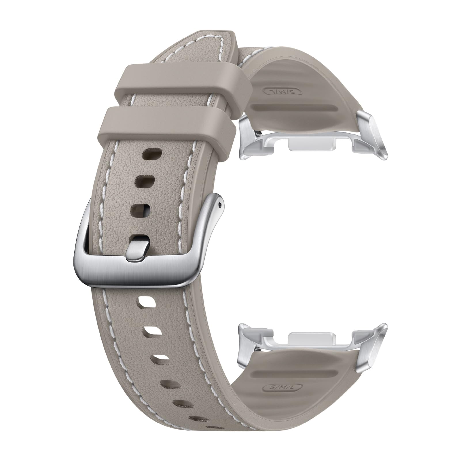 Samsung Galaxy Watch 8 Series Hybrid Band, Vegan Leather, Signature Stitch, Dynamic Lug System, Flexible Fit, Compatible with Galaxy Watch 8 and Watch 8 Classic, S/M/L Taupe