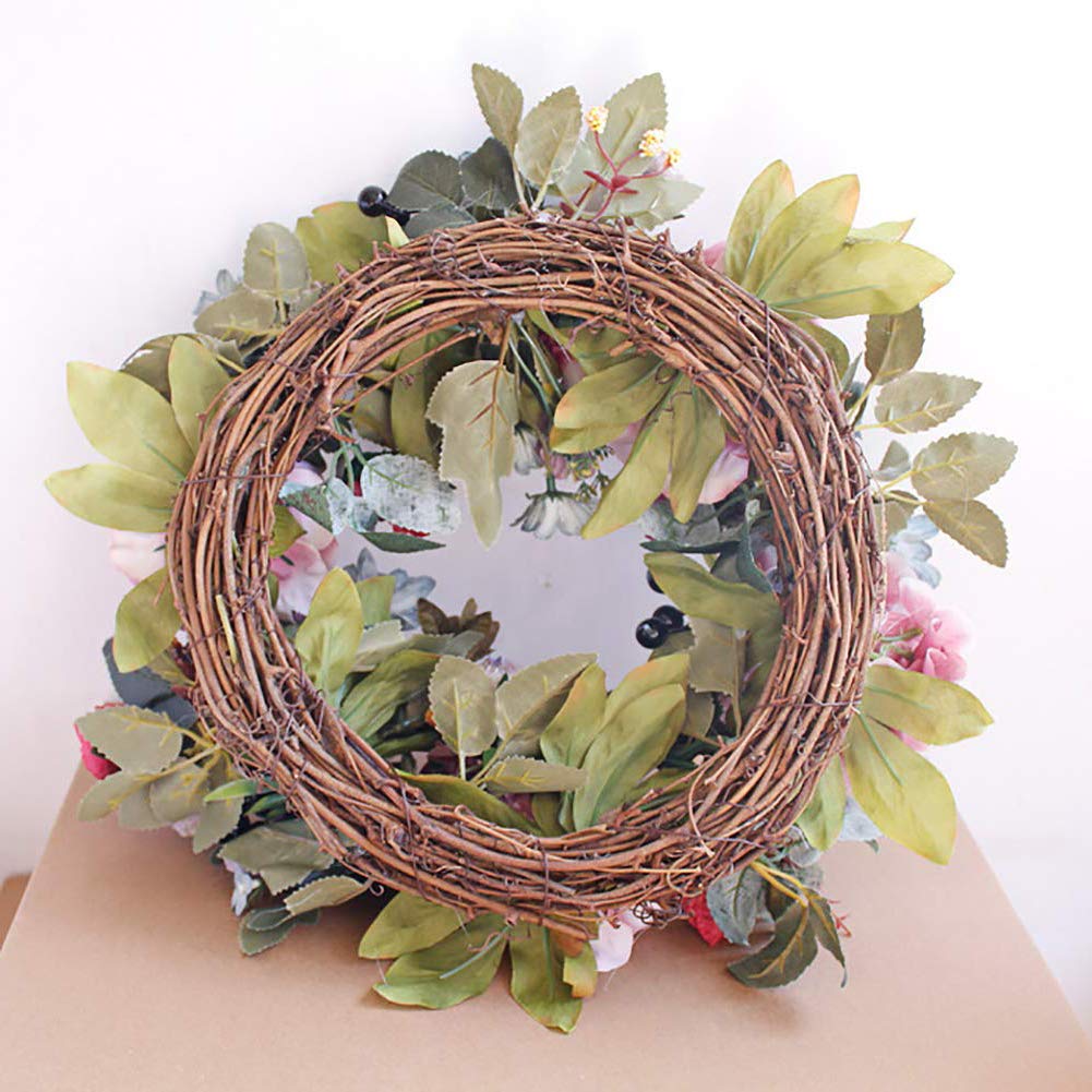 Künstlicher Türkranz Dekoration,35cm Künstliche Pfingstrose Hortensie Blume Haustürkranz, Pfingstrose Kranz, Kunstblumen, Türkranz für Frühling und Sommer, alle Jahreszeiten-Künstlicher dekorativer