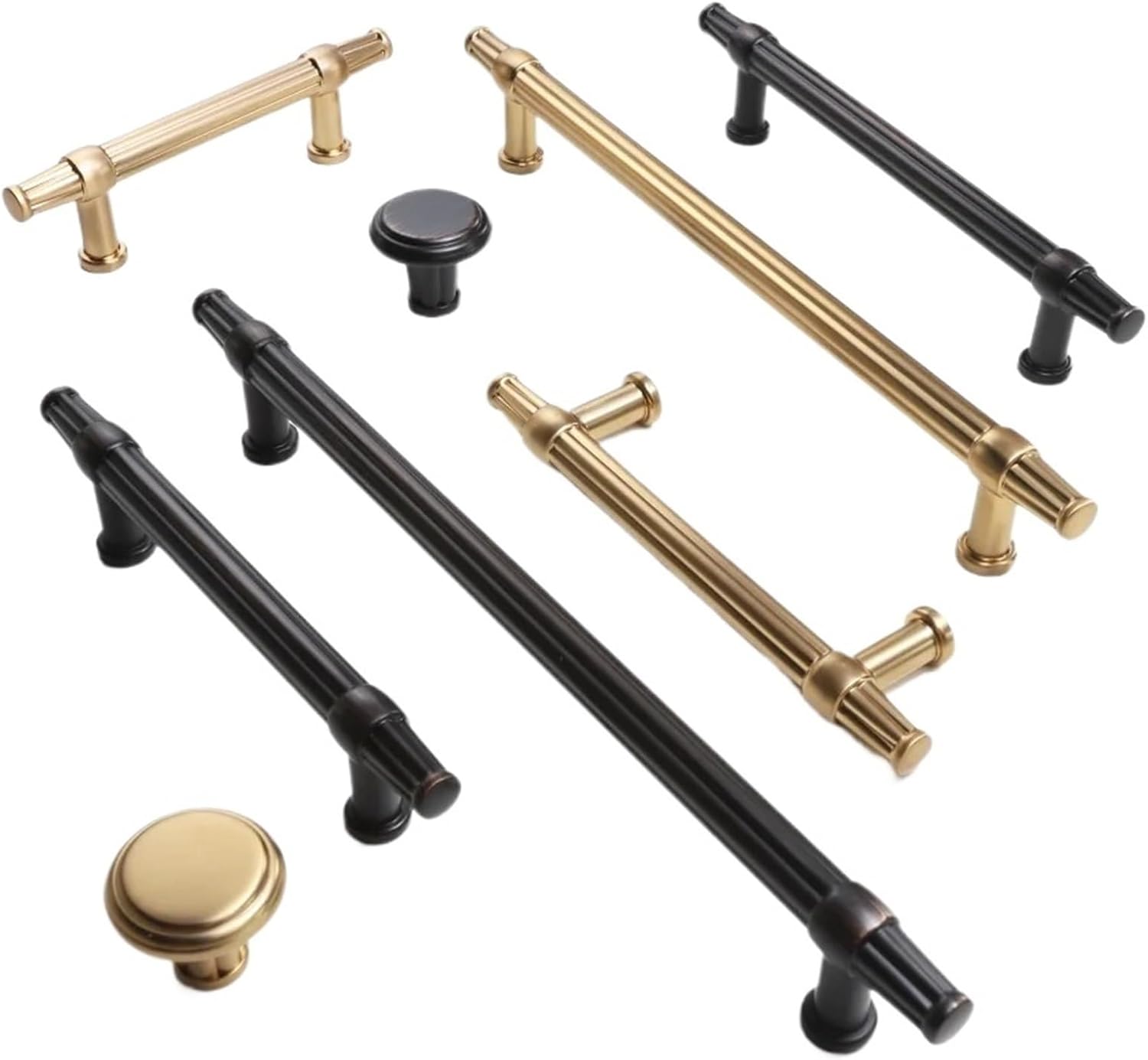 Solid Cabinet Handles Wardrobe Pull Cupboard Door Kitchen Retro Pulls 1Pcs(Black Brown)