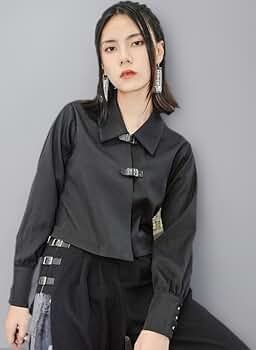 deaile短丈半袖シャツ黒 ROOP TOKYO ブラウス シャツ Short Shirt / ショート丈シャツ