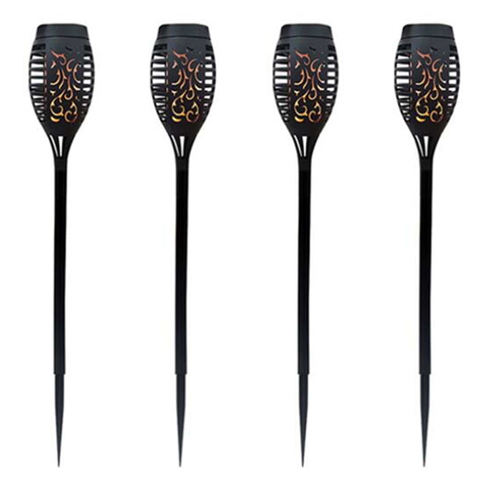 Hndhbfgrt 4 Pcs LED Solar Flame Light Lamp Flickering Waterproof Garden Decoration Landscape Lawn Lamp Path Lighting Torch Outdoor