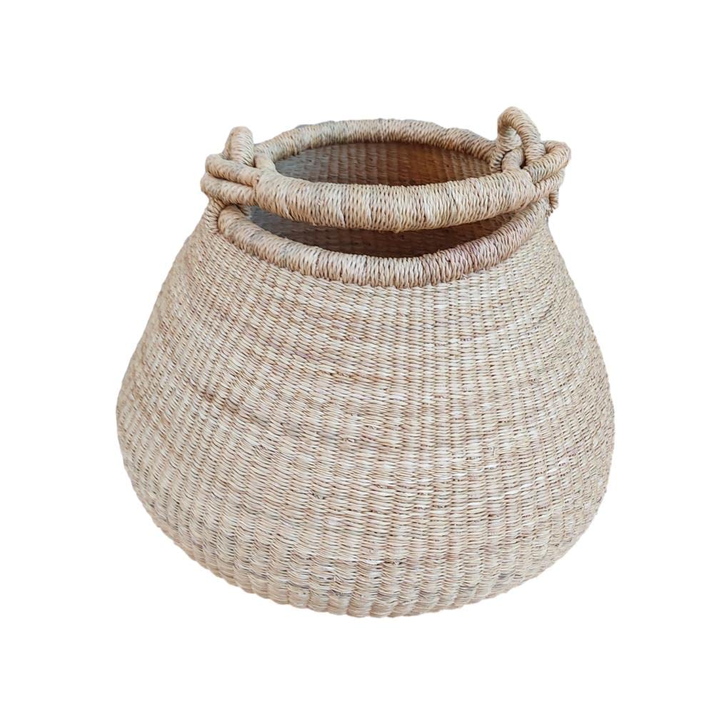 Ghana Handwoven Bolga Market BasketAfrican Beach Bag