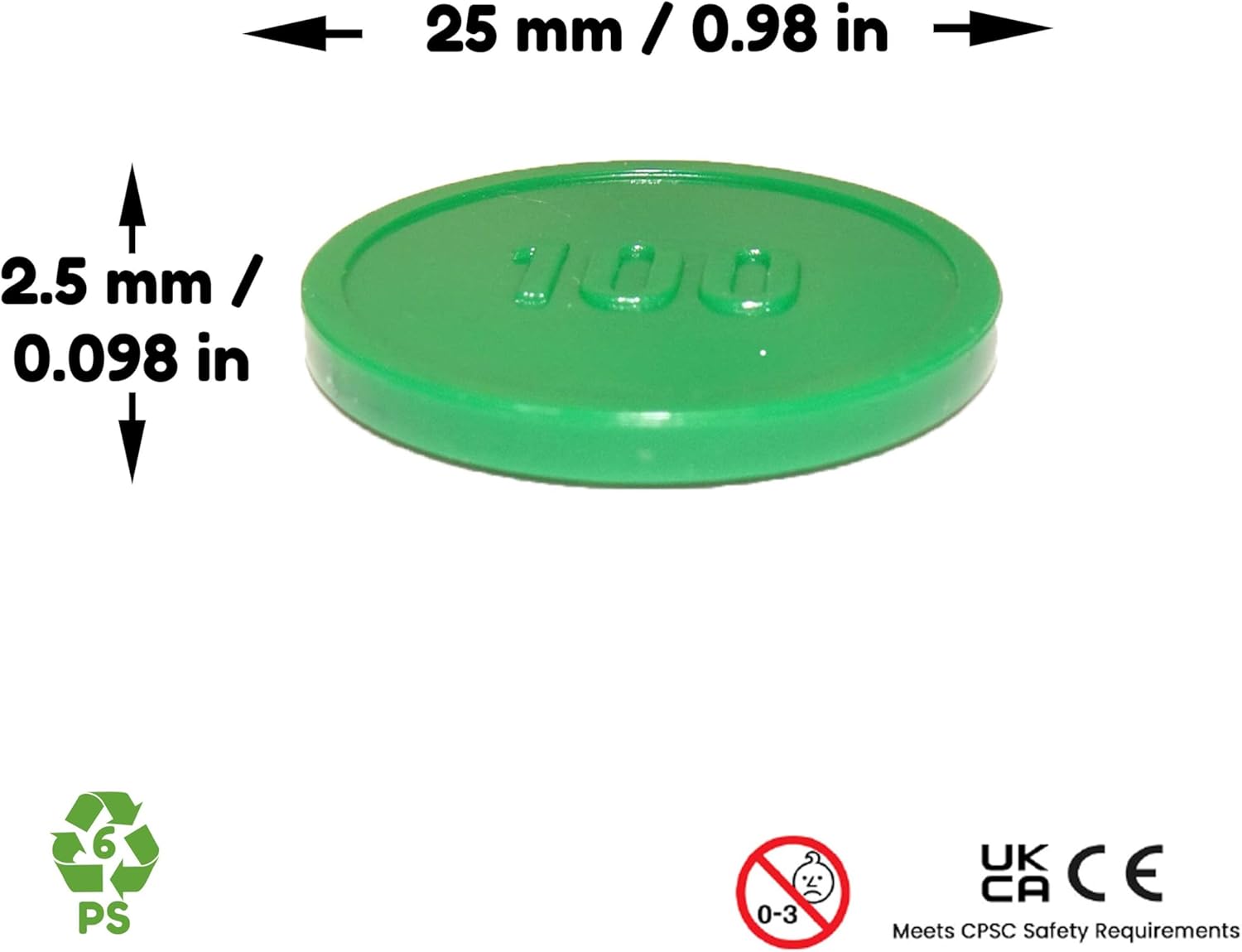 Place Value Disks, Millions to 0.001, Fraction Decimal and Percentage Equivalents, Recycled Plastic, Set of 400 - plavalmat®