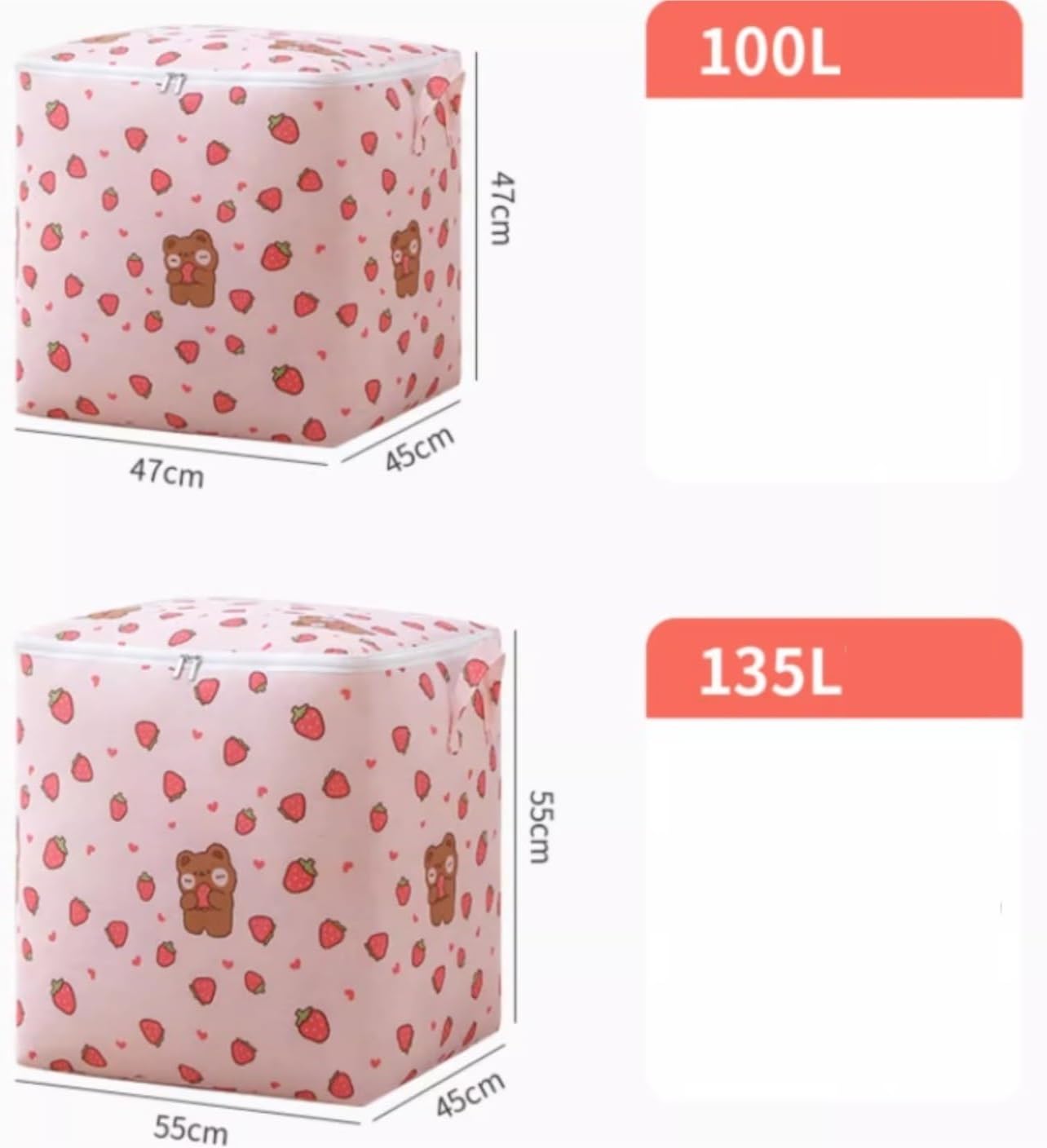 Storage Bins Cute Storage Bag Dust-Proof Multi-Function Clothing Box Quilt Container Bag Useful Storage Container(100L)