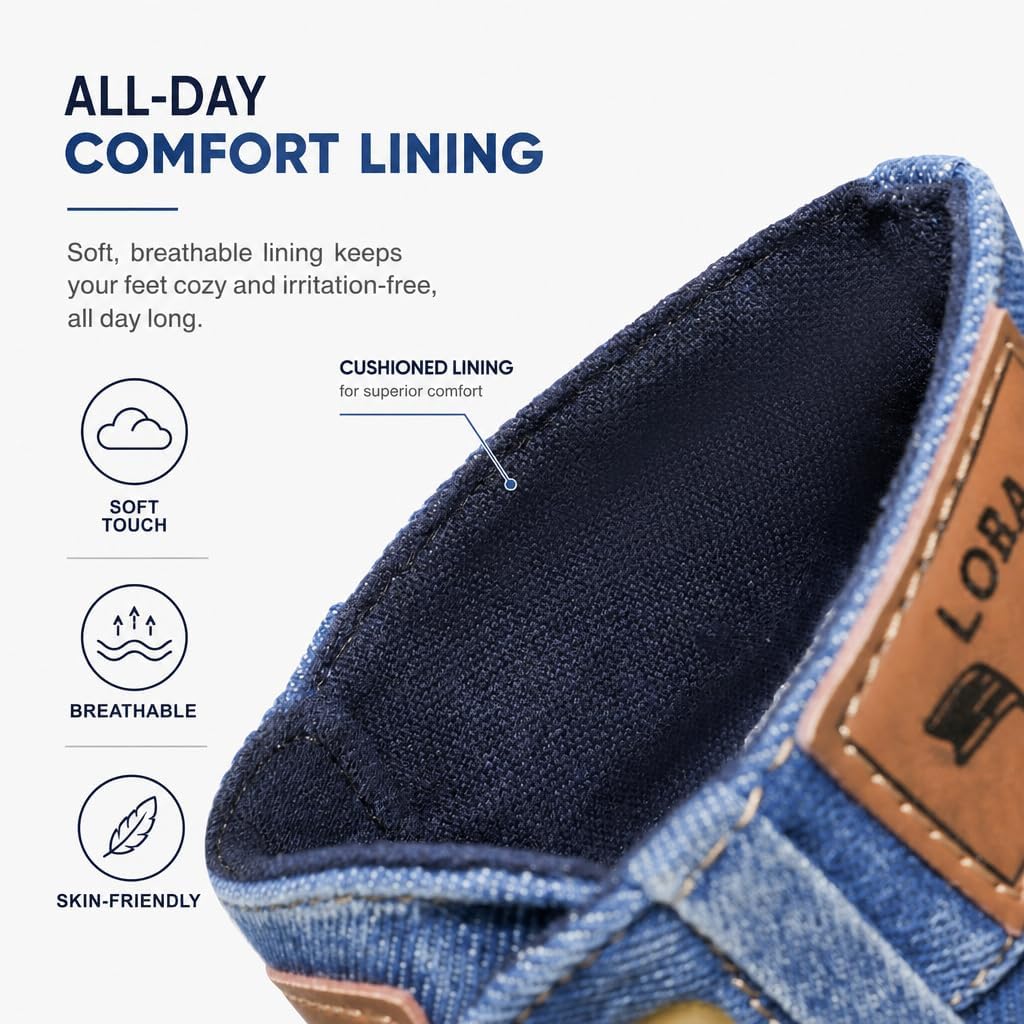 Men's Platform Denim Combat Boots Lace Up Lug Sole Jean Ankle Booties