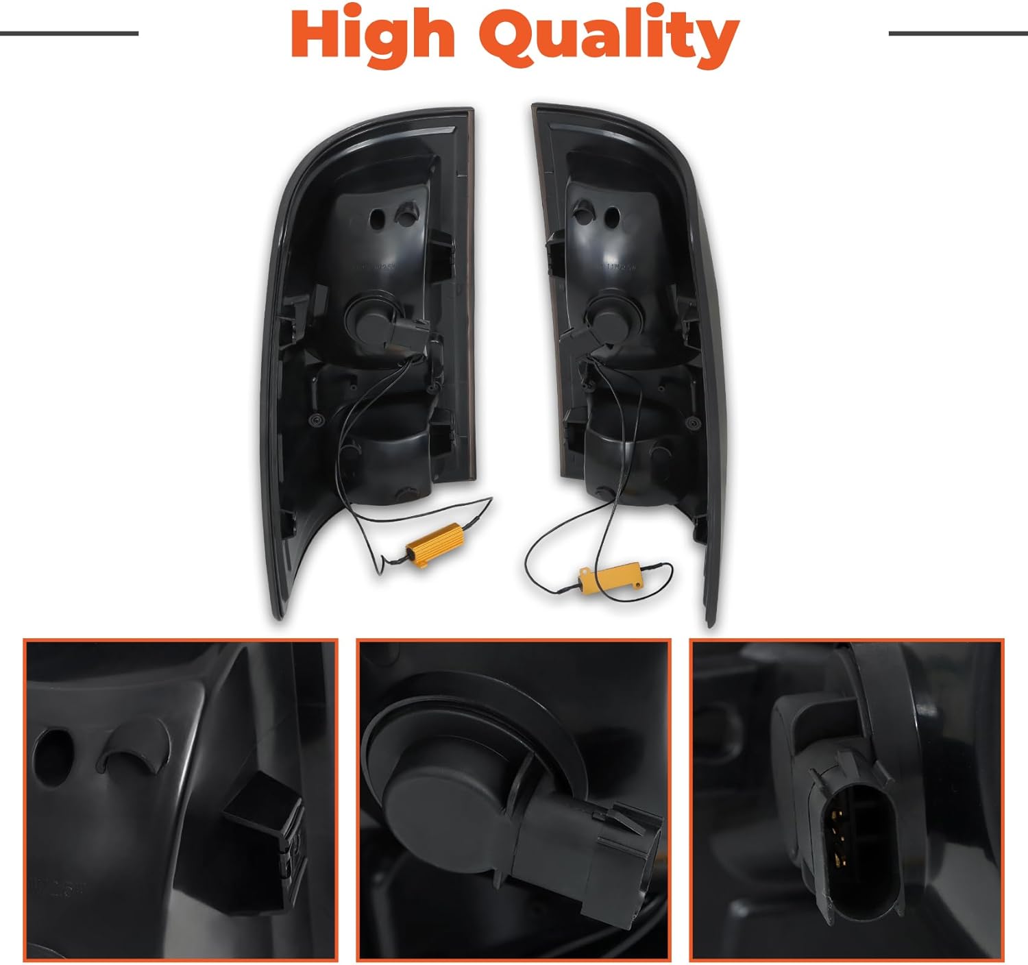 labwork Tail Lamp Light Replacement for Ram 1500 2009-2018 Smoked Lens Driver and Passenger Side Brake Light Outer 5277414AC 55277415AC 55277414AB 55277415AB