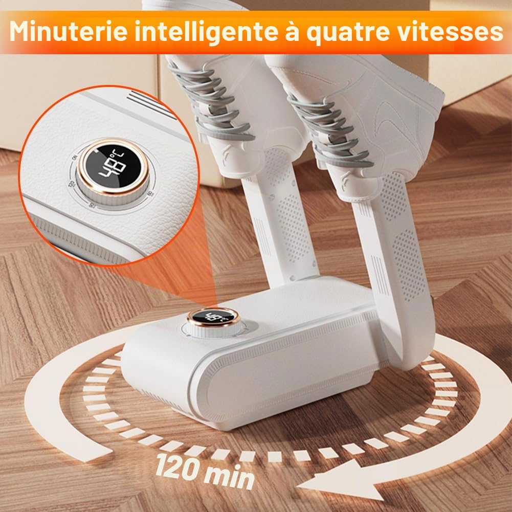 Seche Gants de Boxe, Sèche Chaussures électrique avec Stérilisation UV et Circulation de La Chaleur à 360 ° pour La Fraîcheur - Minuterie de 90 Minutes - Élimine Efficacement Les Odeurs
