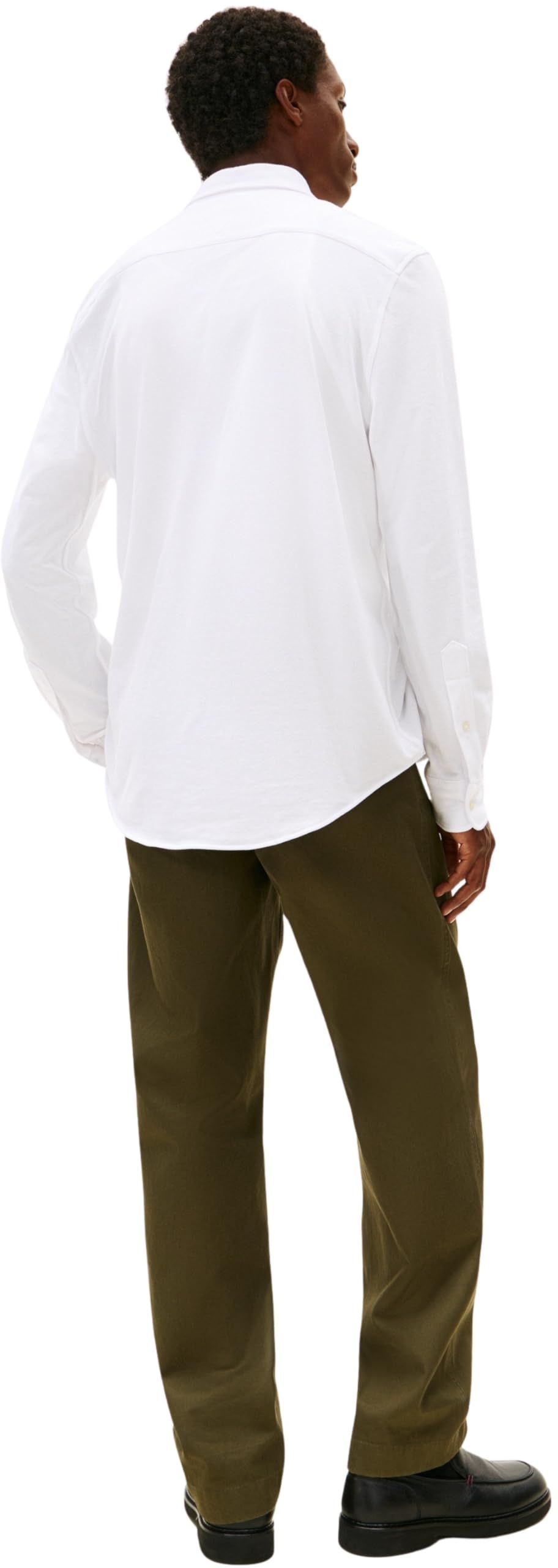 Tommy Hilfiger Męska dzianinowa koszula Pique Featherweight MW0MW41690 L/S Koszula, biała, L, Biały (biały), L