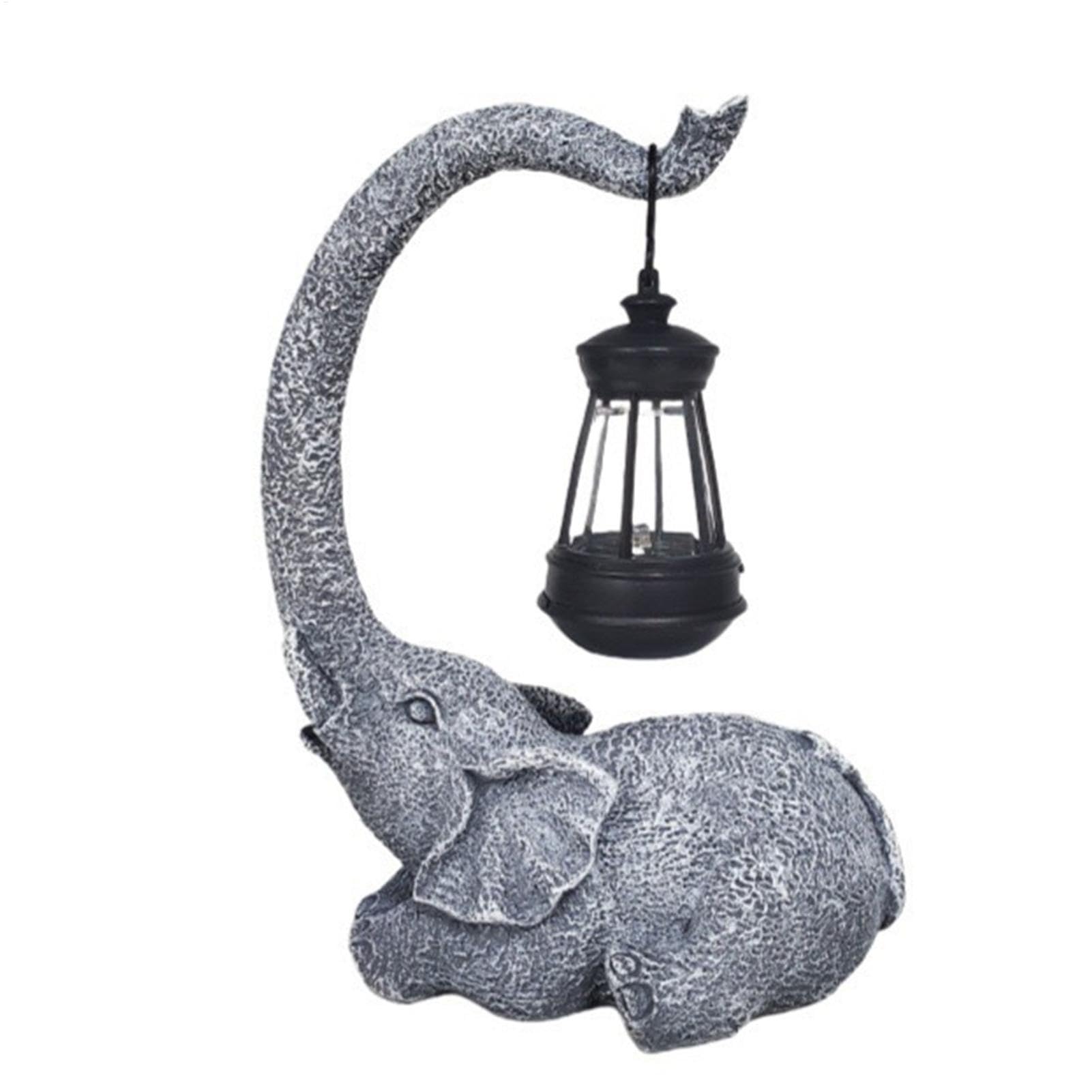 Statue d'éléphant de jardin solaire extérieur pour décoration de maison