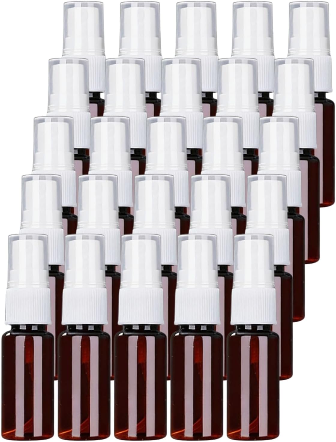 スプレーボトル スプレー容器 精油 アロマオイル 詰め替え プラスチック製 20本セット ブラウン (20ml)