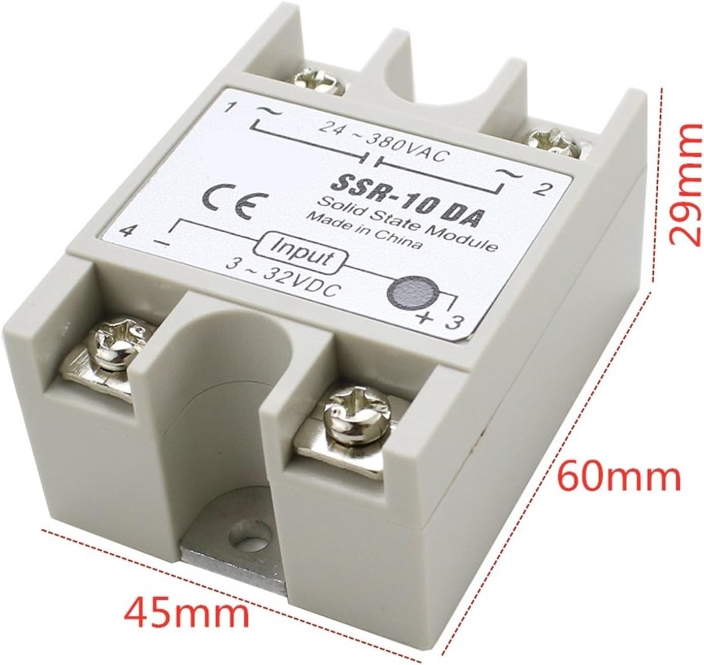 Solid State Relay SSR-10DA 10A Actually 3-32V DC to 24-380V AC SSR 10DA Relay Solid State Resistance Regulator(SSR 10DA)