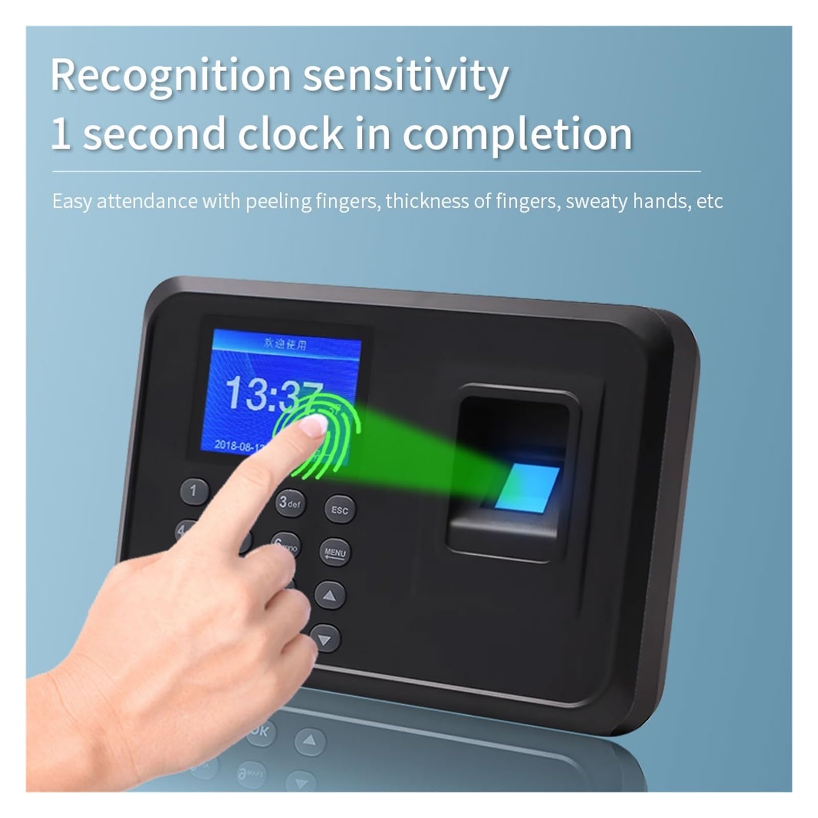 Biometryczny odcisk palca Rejestrator czasu pracy Urządzenie do rozpoznawania pracowników Elektroniczny rejestrator czasu pracy Rejestrator czasu pracy