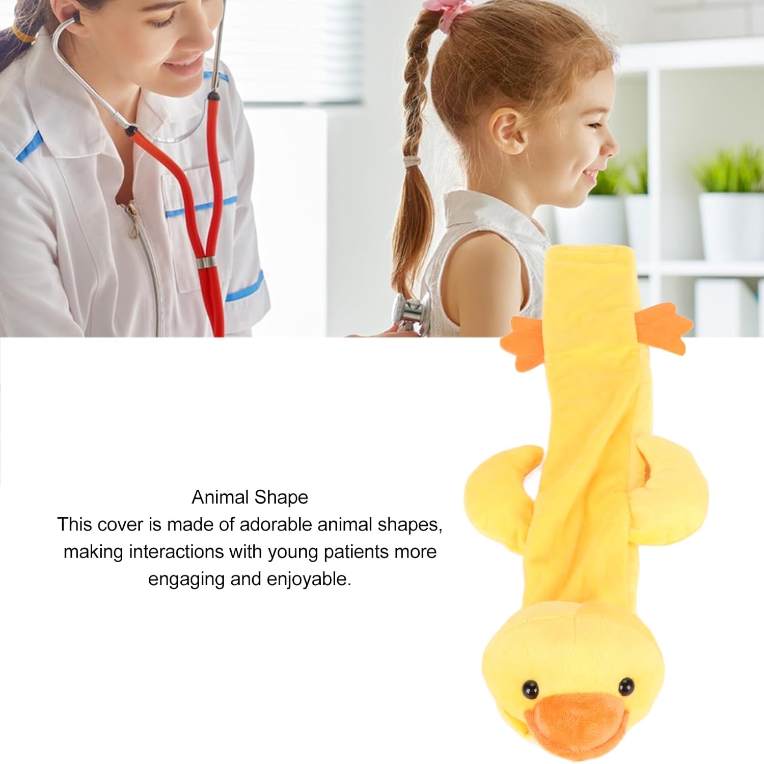 Duck Stethoscope Cover, Plush Animal Sleeve | Adorable animal design for pediatric engagement, soft plush material, fits any stethoscope size, minimalist pattern