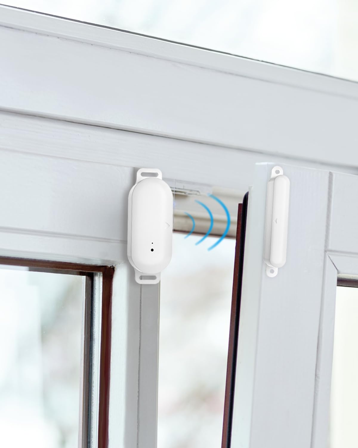 Funk Abluftsteuerung Set mit Fenster-Magnetkontakt und Funksteckdose für Dunstabzugshaube Kamin Fensterschalter Wireless Fensterkontaktschalter