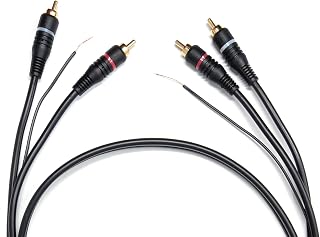 DRUT 2 m langes Erdungskabel für Twin-Cinch-Phono-Plattenspieler-Mixer mit Erdungsklemmen, Kabel 6 Fuß.