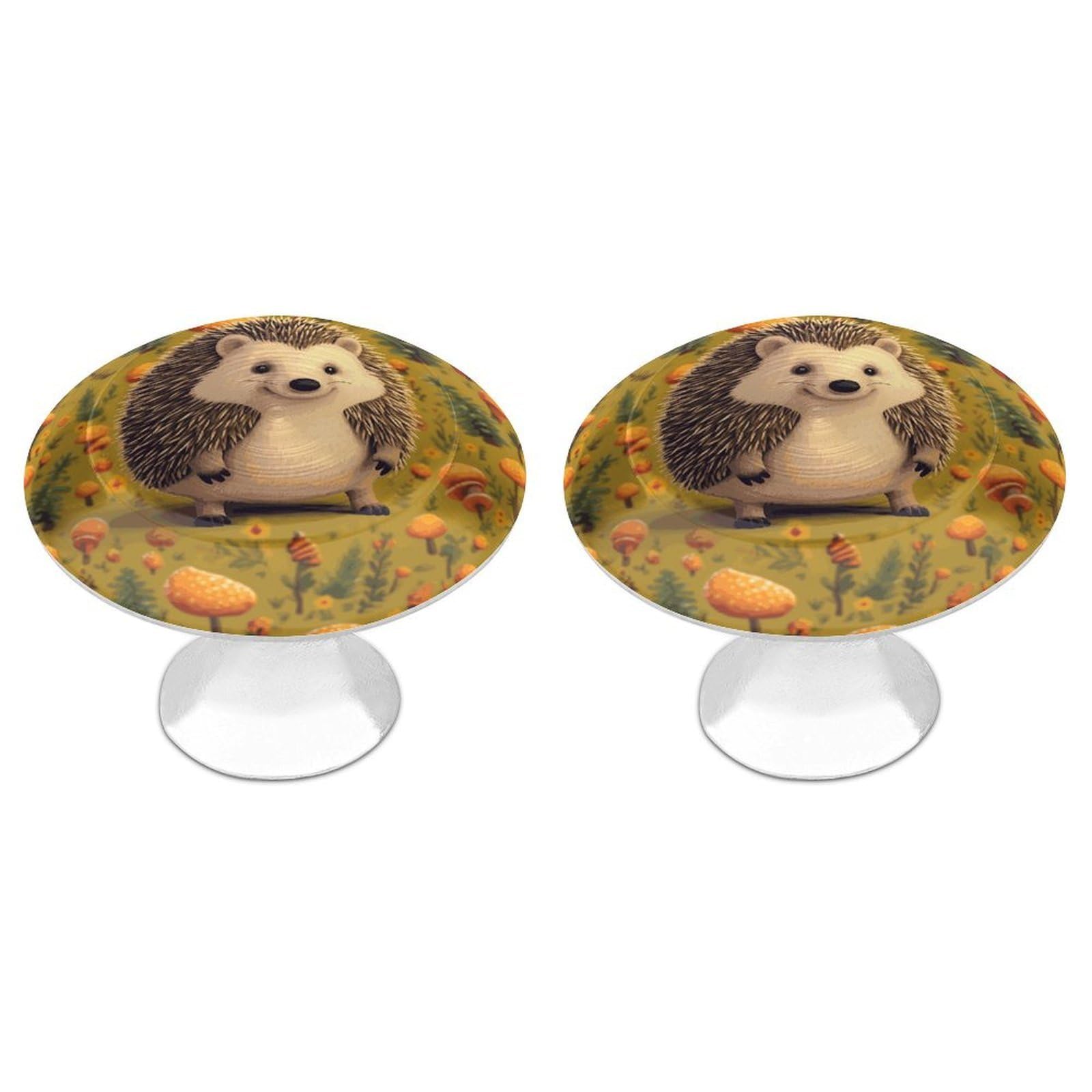 DWVTSLH Hedgehog Cabinet Handles 2 Pack Stainless Steel Kitchen Drawer Pulls with Installation Screws Round Dresser Drawer Knobs 1.1 Inch Modern Cabinet Hardware Door Handles