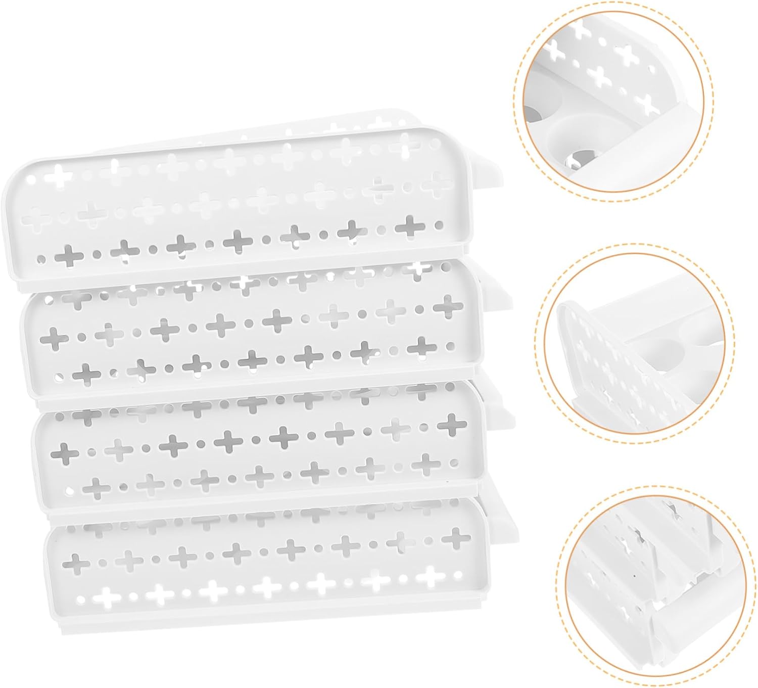 NUOBESTY 30grids Stackable Storage Box Plastic Container for Refrigerator Organization Space-saving Design for Home Kitchen White Back Shell Style