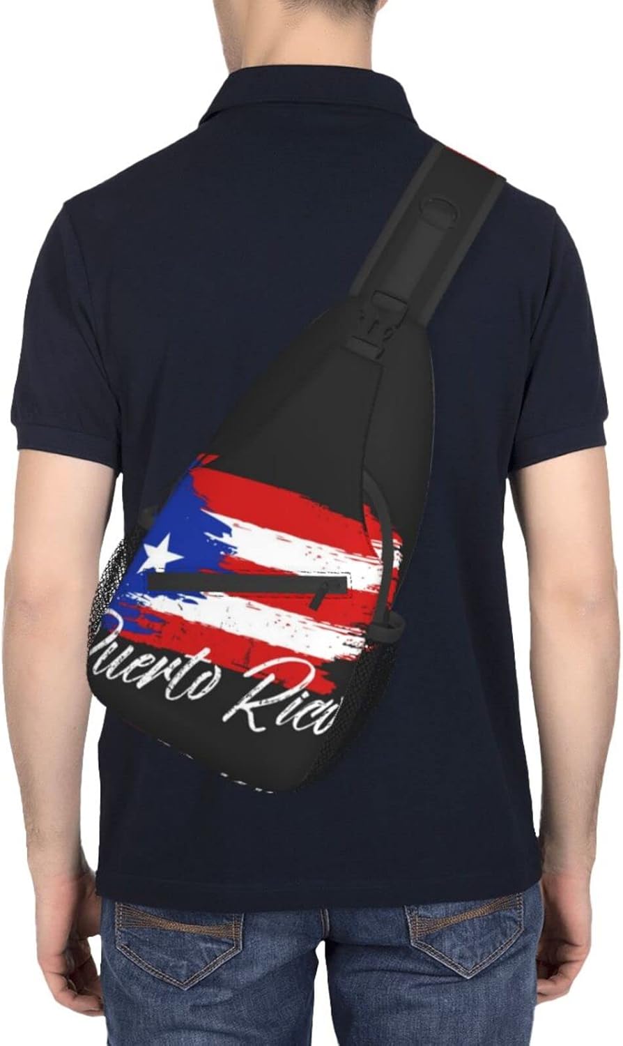 Puerto Rico Flag Sling Bag Crossbody Backpack Shoulder Chest Bag Puerto Rican Travel Hiking Daypack for Women Men
