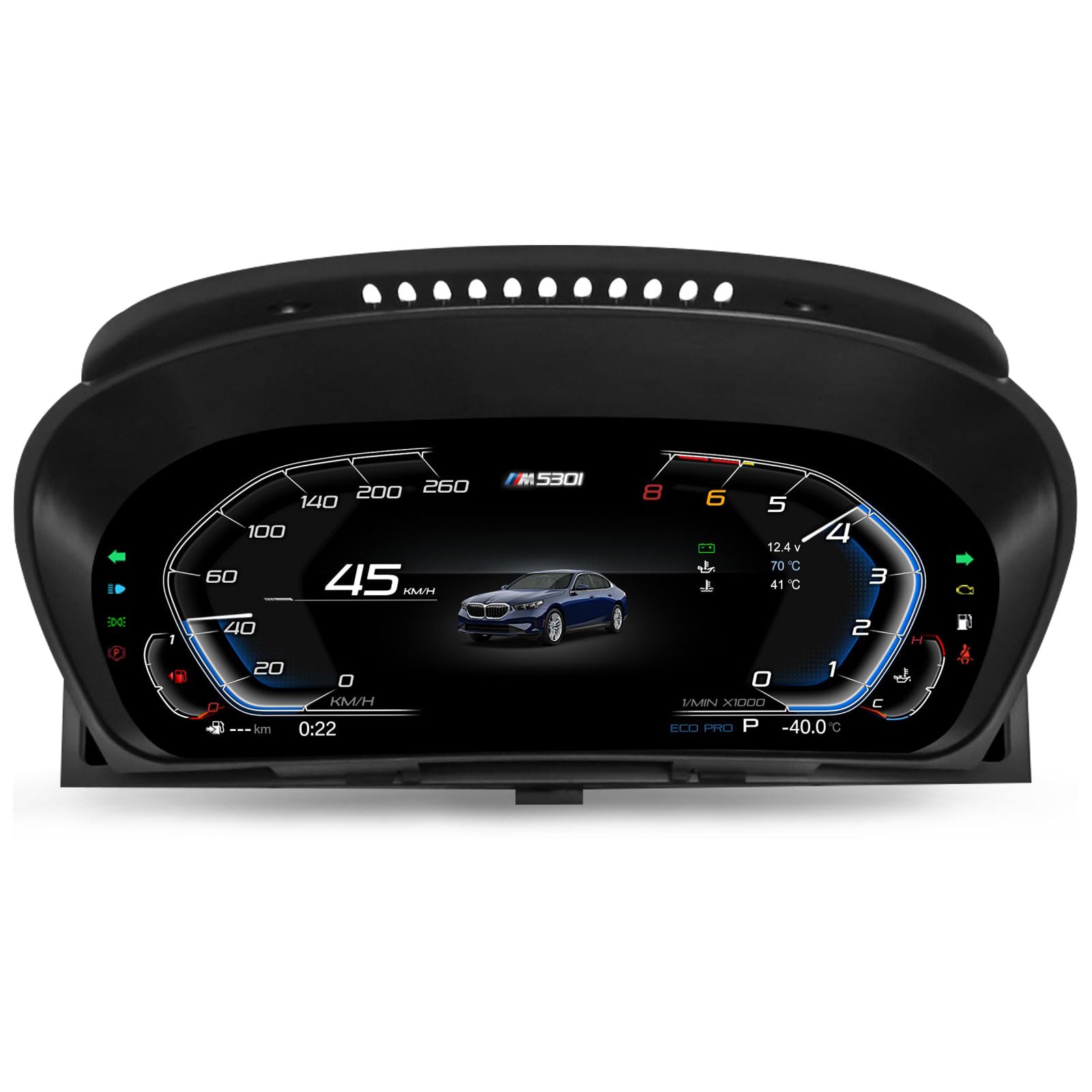 12.3" Cuadro de Instrumentos Digital Pantalla LCD para BMW X5 E70 BMW X6 E71 BMW Serie 5 E60/E61 con CCC/CIC, 4-Core Panel de Instrumentos Digital, Controles Volante 7-UI Temas HD Tablero Digital