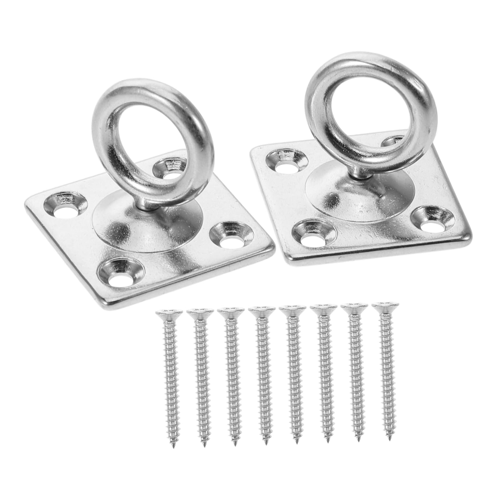 SUPVOX Stainless Steel Door Buckle Heavy Duty Pad Eye Plate Hooks for Ceiling Boat Marine Hardware