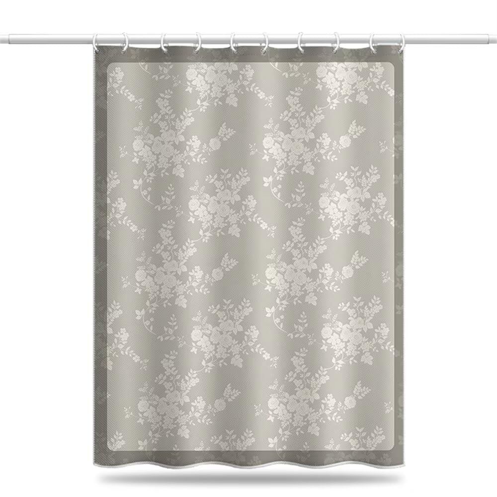 Rideau de douche 120x180cm lavable avec crochets en C