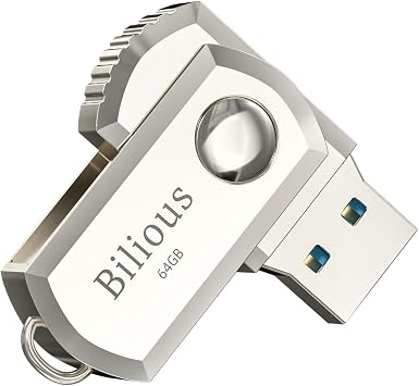 Bilious USB Flash Drive 64GB, 360 Rotation Metal Style Thumb Drive Portable Key-Hole Design USB Memory Stick, Waterproof Jump Pen Drive USB Stick 64G