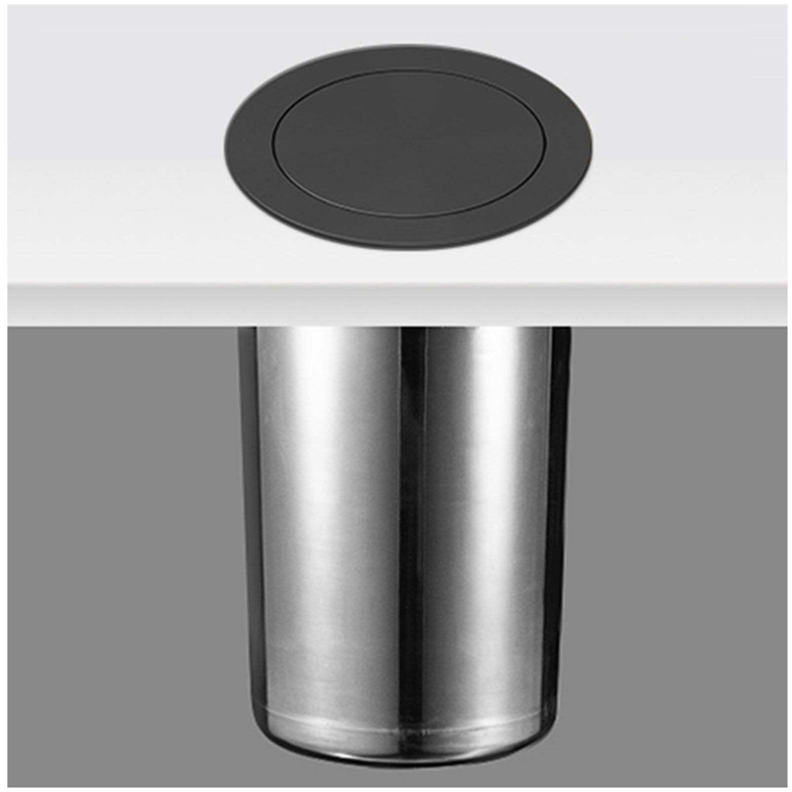 304 Stainless Steel Trash Chute Lid Recycling Bin Cover, Waste Garbage Can Grommet Swing