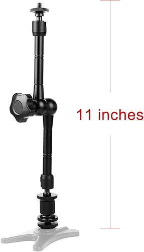 Miniatura 7 de WANBY Brazo mágico de fricción articulado de 11 pulgadas ajustable con soporte de zapata caliente Tornillo trípode de 14 pulgadas para equipo de