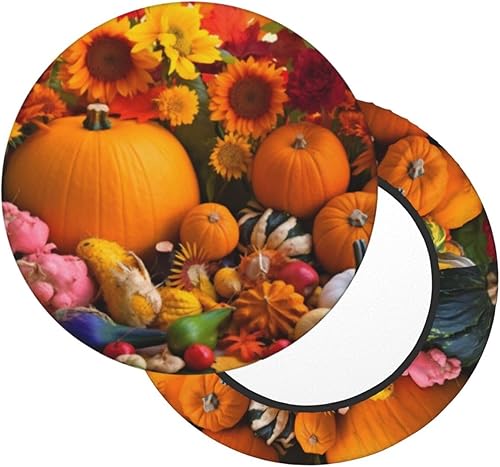 Miniatura 10 de Fundas redondas para taburetes de bar con flores de esperanza color morado lavanda y lavable, 12 pulgadas